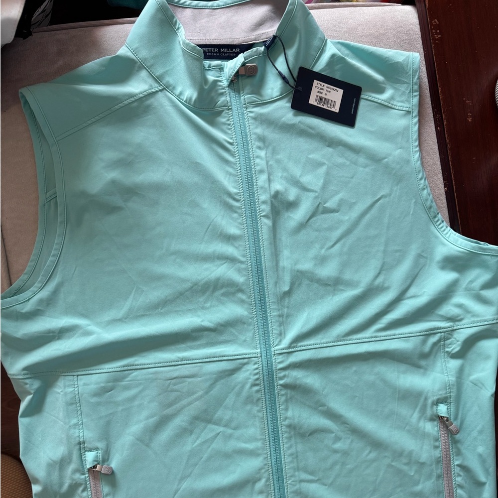 Peter Millar Aqua Blue Zip-Up Vest